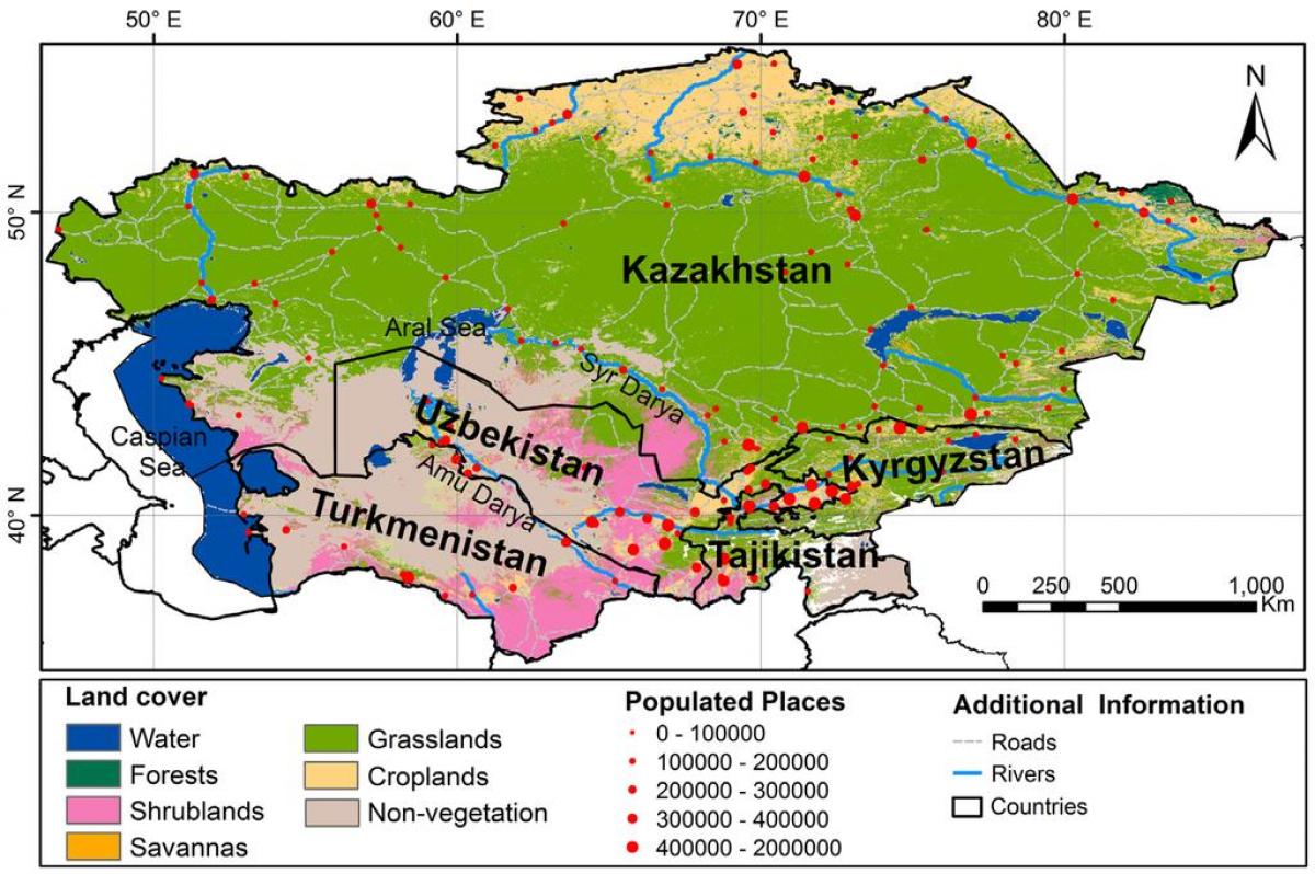 mapa Kazakhstan klima