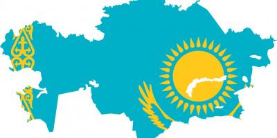 Mapa Kazakhstan bandera