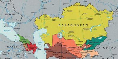 Mapa Kazakhstan inguruko herrialdeak
