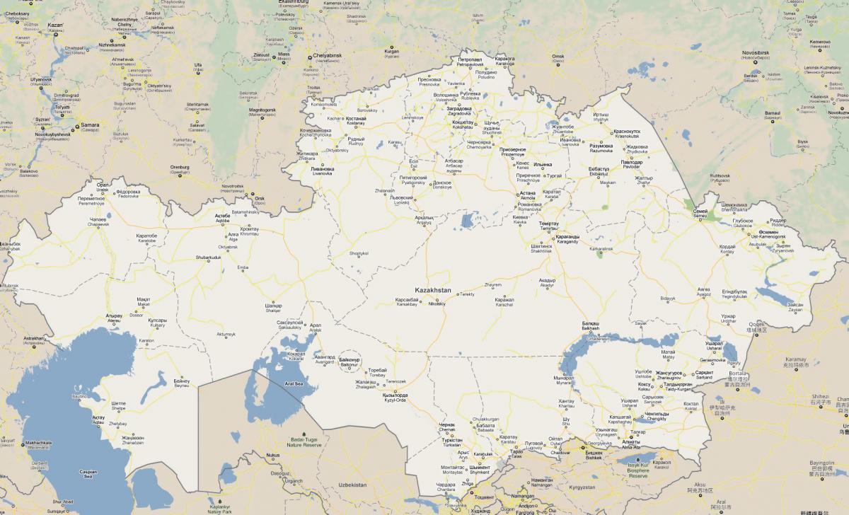 mapa Kazakhstan errepidea