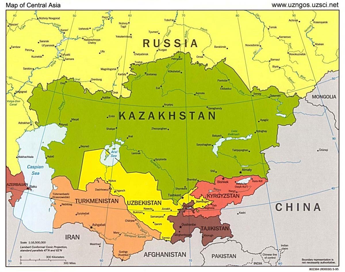 mapa Kazakhstan mapa asia