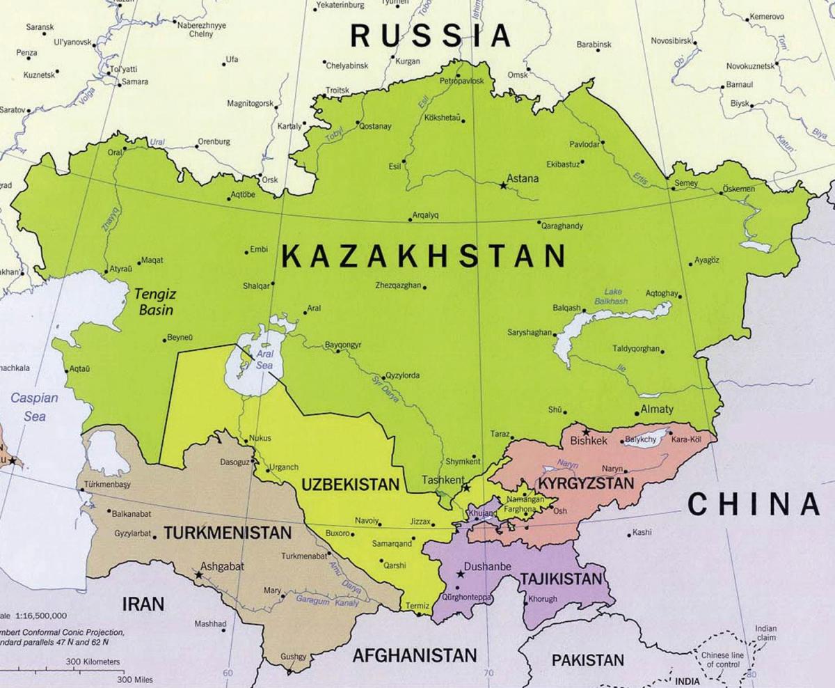 mapa tengiz Kazakhstan